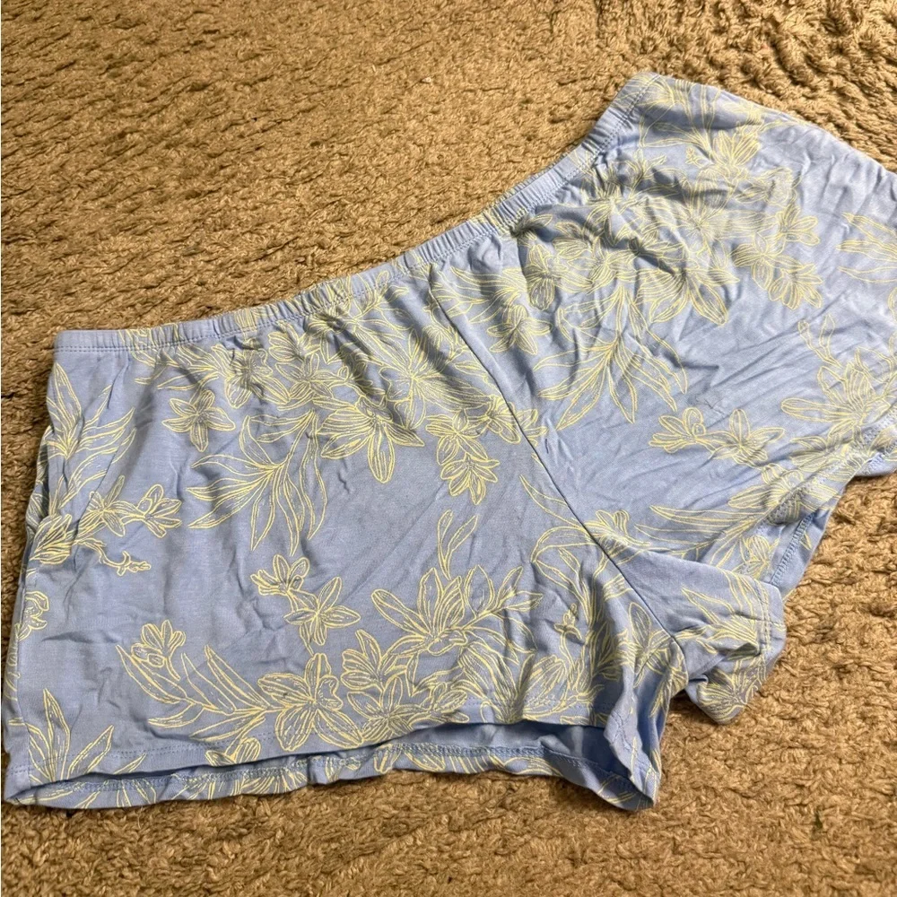 stars above blue yellow floral pajama lounge shorts & tank top set - size xl - Picture 5 of 16